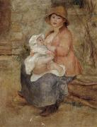 Pierre Renoir Maternity-Baby at the Breast(Aline and her son Pierre) first version France oil painting artist